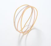 David Markstein Tri tone Sterling Silver Multi Fine Line Bangle, Small